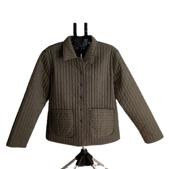 On 34th Olive Green Quilted Barn Coat Women’s Size L NWT - Picture 1 of 16